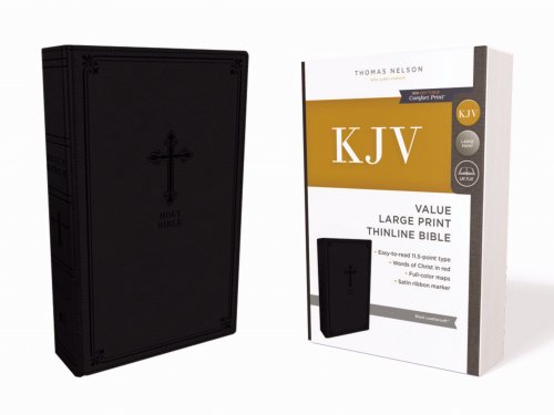 KJV Holy Bible: Value Large Print Thinline, Black Leathersoft, Red Letter, Comfort Print: King James Version