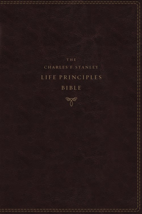 NASB, Charles F. Stanley Life Principles Bible, 2nd Edition, Leathersoft, Burgundy, Thumb Indexed, Comfort Print