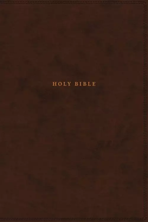 NKJV, Reference Bible, Classic Verse-by-Verse, Center-Column, Leathersoft, Brown, Red Letter, Comfort Print