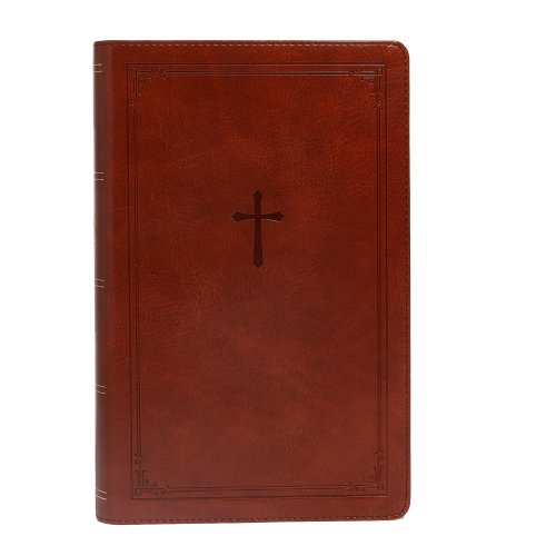 NKJV, End-of-Verse Reference Bible, Personal Size Large Print, Leathersoft, Brown, Red Letter, Comfort Print