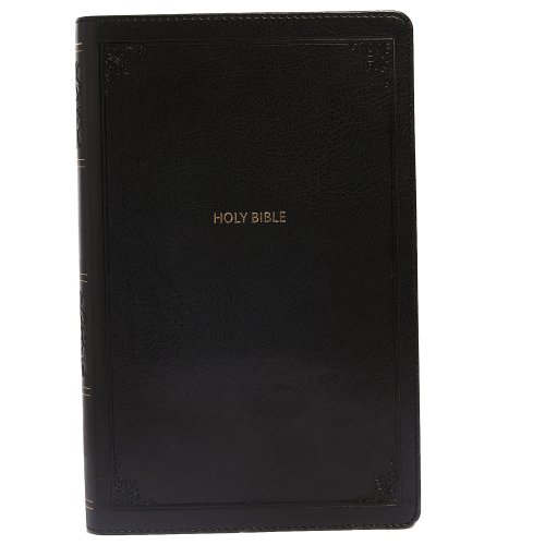 NKJV, End-of-Verse Reference Bible, Personal Size Large Print, Leathersoft, Black, Red Letter, Comfort Print