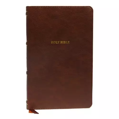 NKJV, Thinline Bible, Leathersoft, Brown, Red Letter, Comfort Print