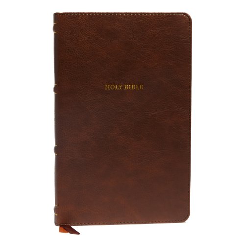 NKJV, Thinline Bible, Leathersoft, Brown, Thumb Indexed, Red Letter, Comfort Print