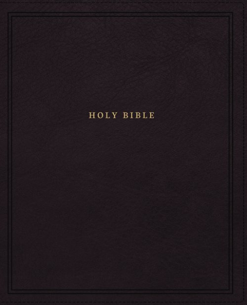 NKJV, Reference Bible, Wide Margin Large Print, Leathersoft, Black, Red Letter, Comfort Print