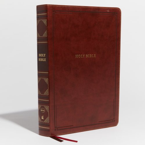 NKJV Holy Bible, Super Giant Print Reference Bible, Brown Leathersoft, 43,000 Cross references, Red Letter, Comfort Print: New King James Version