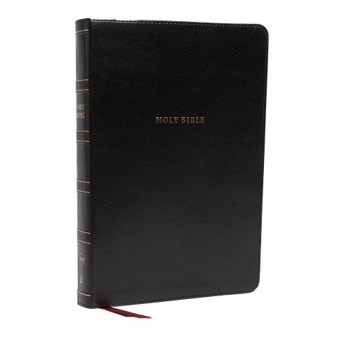 NKJV Holy Bible, Center-Column Reference Bible, Black Leathersoft, 72,000+ Cross References, Red Letter, Comfort Print