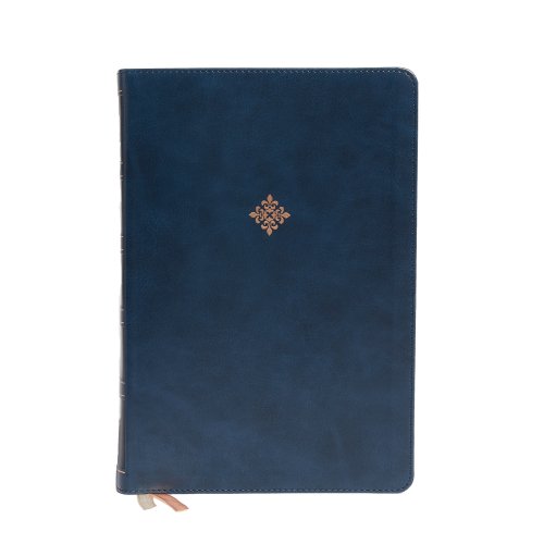 NKJV Holy Bible, Super Giant Print Reference Bible, Blue Leathersoft, 43,000 Cross references, Red Letter, Comfort Print: New King James Version