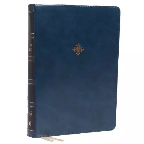 NKJV Holy Bible, Super Giant Print Reference Bible, Blue Leathersoft, 43,000 Cross references, Red Letter, Comfort Print: New King James Version