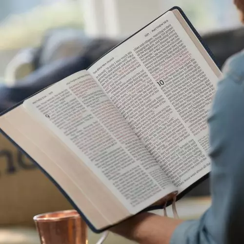 NKJV Holy Bible Super Giant Print Reference Bible, Brown Leathersoft, Thumb Indexed, 43,000 Cross references, Red Letter, Comfort Print: New King James Version