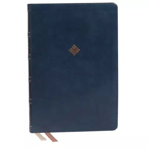 NKJV, Thinline Reference Bible, Large Print, Leathersoft, Blue, Red Letter, Comfort Print