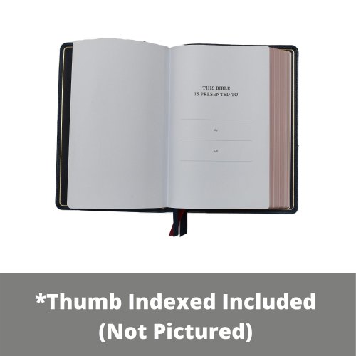 NKJV, Thinline Reference Bible, Large Print, Leathersoft, Black, Thumb Indexed, Red Letter, Comfort Print