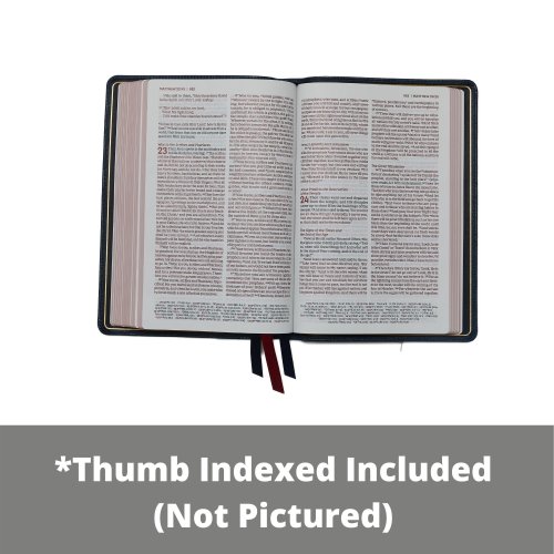 NKJV, Thinline Reference Bible, Large Print, Leathersoft, Black, Thumb Indexed, Red Letter, Comfort Print