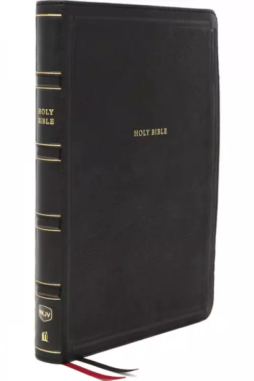 NKJV, Deluxe Thinline Reference Bible, Large Print, Leathersoft, Black, Thumb Indexed, Red Letter, Comfort Print