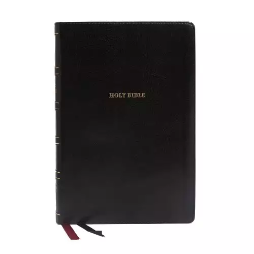 NKJV, Deluxe Thinline Reference Bible, Large Print, Leathersoft, Black, Thumb Indexed, Red Letter, Comfort Print