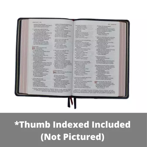 NKJV, Deluxe Thinline Reference Bible, Large Print, Leathersoft, Black, Thumb Indexed, Red Letter, Comfort Print