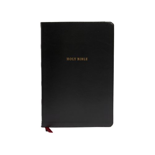 NKJV Holy Bible, Giant Print Center-Column Reference Bible, Deluxe Black Leathersoft, 72,000+ Cross References, Red Letter, Comfort Print: New King James Version