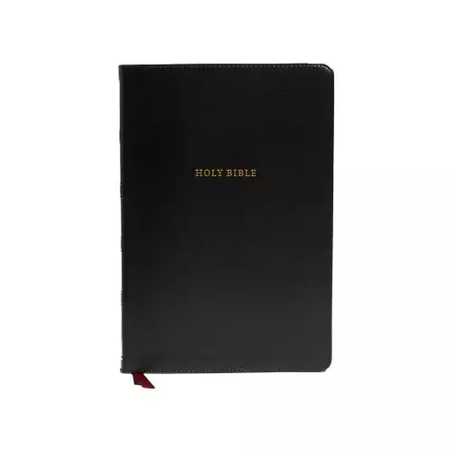 NKJV Holy Bible, Giant Print Center-Column Reference Bible, Deluxe Black Leathersoft, 72,000+ Cross References, Red Letter, Comfort Print: New King James Version