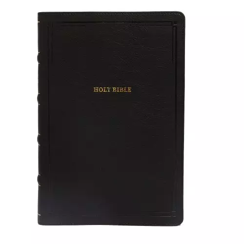 NKJV, Deluxe End-of-Verse Reference Bible, Personal Size Large Print, Leathersoft, Black, Red Letter, Comfort Print