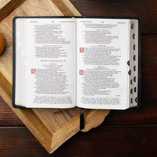 KJV, Personal Size Reference Bible, Sovereign Collection, Leathersoft, Black, Red Letter, Thumb Indexed, Comfort Print