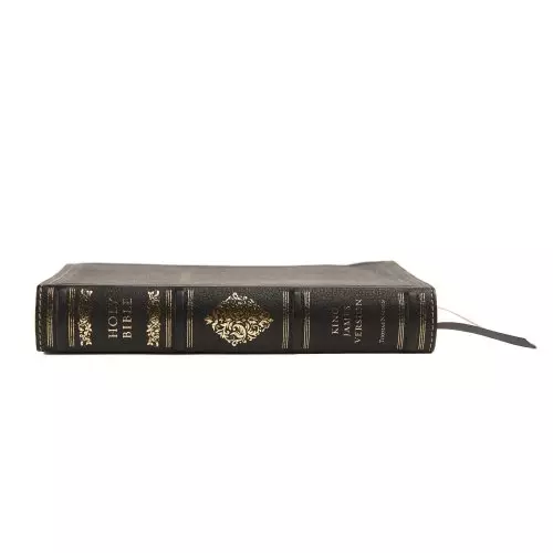 KJV, Personal Size Reference Bible, Sovereign Collection, Genuine Leather, Black, Red Letter, Thumb Indexed, Comfort Print