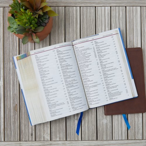 NIV Chronological Study Bible, Blue, Hardback, Comfort Print, Illustrations, Articles, Daily Life Notes, Time Panels, Charts