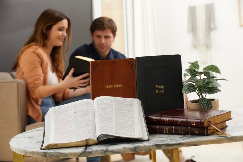 KJV Holy Bible: Large Print Thinline, Brown Leathersoft, Red Letter, Comfort Print: King James Version