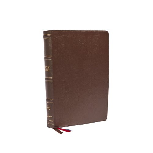 NKJV, Large Print Verse-by-Verse Reference Bible, Maclaren Series, Genuine Leather, Brown, Thumb Indexed, Comfort Print