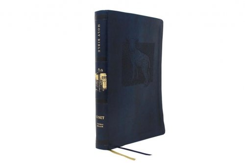 NET Thinline, Bible, Blue, Leathersoft, Art Edition, Large Print, Comfort Print, Book Introductions, Illustrated, Notes, Maps, Gilt Edge, Ribbon Markers