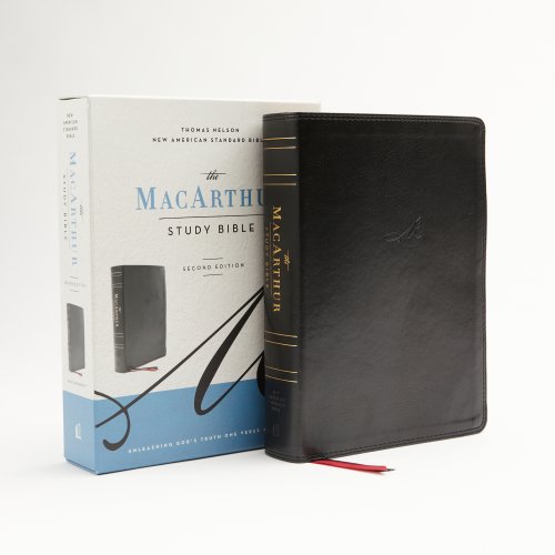 NASB, MacArthur Study Bible, 2nd Edition, Genuine Leather, Black, Thumb Indexed, Comfort Print