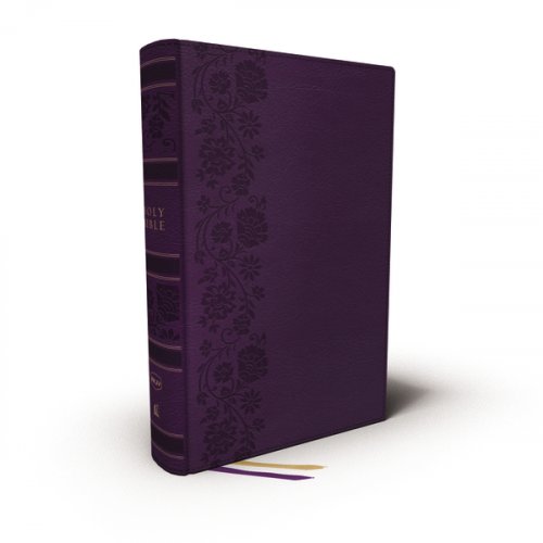 NKJV, Single-Column Wide-Margin Reference Bible, Leathersoft, Purple, Red Letter, Comfort Print