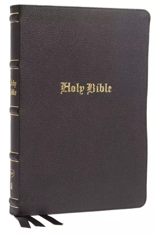 KJV Holy Bible: Large Print Thinline, Black Genuine Leather, Red Letter, Comfort Print (Thumb Indexed): King James Version