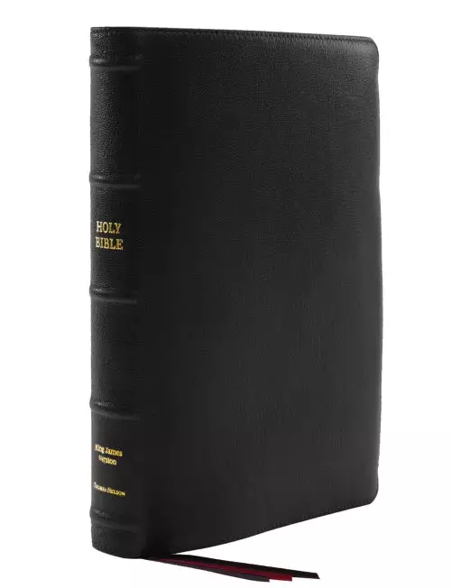 KJV Holy Bible: Large Print Thinline, Black Goatskin Leather, Premier collection, Red Letter, Comfort Print: King James Version