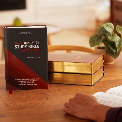 NKJV, Foundation Study Bible, Large Print, Hardcover, Red Letter, Comfort Print