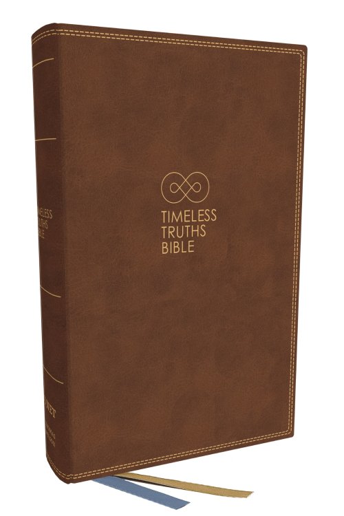 Timeless Truths Bible: One faith. Handed down. For all the saints. (NET, Brown Leathersoft, Comfort Print)