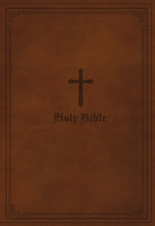 KJV Holy Bible: Large Print Single-Column with 43,000 End-of-Verse Cross References, Brown Leathersoft, Personal Size, Red Letter, Comfort Print: King James Version