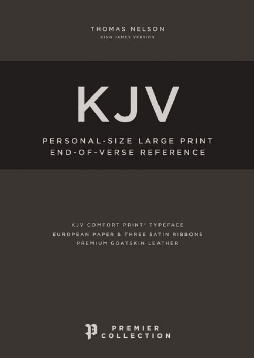 KJV Holy Bible: Large Print Single-Column with 43,000 End-of-Verse Cross References, Red Goatskin Leather, Premier Collection, Personal Size, Red Letter: King James Version