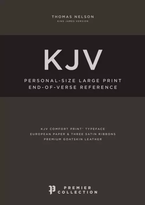 KJV Holy Bible: Large Print Single-Column with 43,000 End-of-Verse Cross References, Red Goatskin Leather, Premier Collection, Personal Size, Red Letter: King James Version