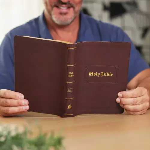 KJV Holy Bible: Large Print with 53,000 Center-Column Cross References, Brown Leathersoft, Red Letter, Comfort Print (Thumb Indexed): King James Version