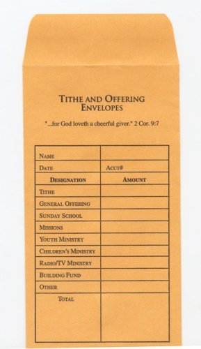 Tithe and Offering Envelope (Bill-Sized)