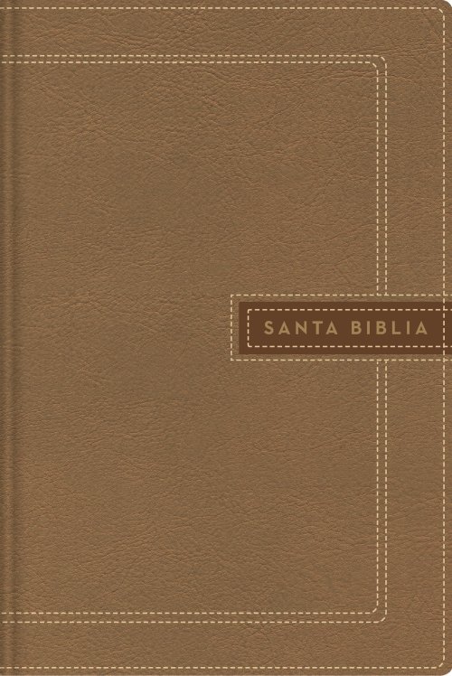 NBLA Santa Biblia Ultrafina, Letra Gigante, Leathersoft, Beige, Edición Letra Roja