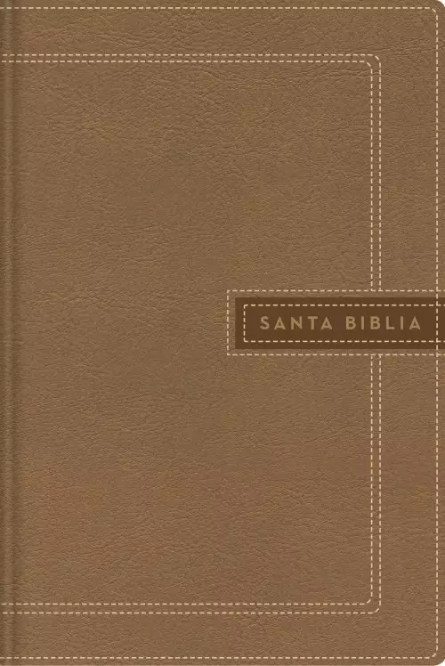 NBLA Santa Biblia Ultrafina, Letra Gigante, Leathersoft, Beige, Edición Letra Roja