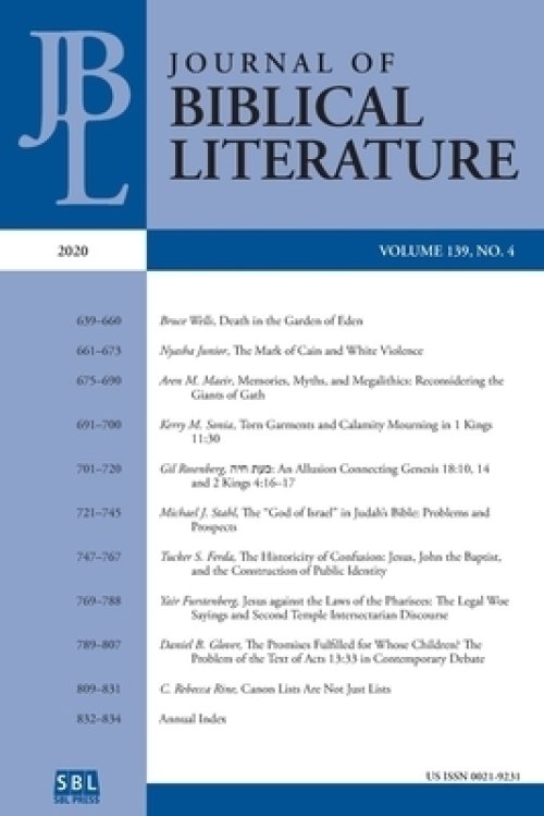 Journal of Biblical Literature 139.4 (2020)