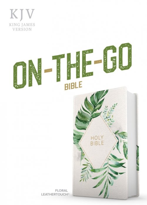 KJV On-the-Go Bible, White Floral Textured LeatherTouch