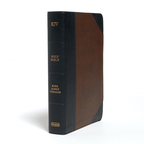 KJV Large Print Personal Size Reference Bible, Black/Brown Leathertouch