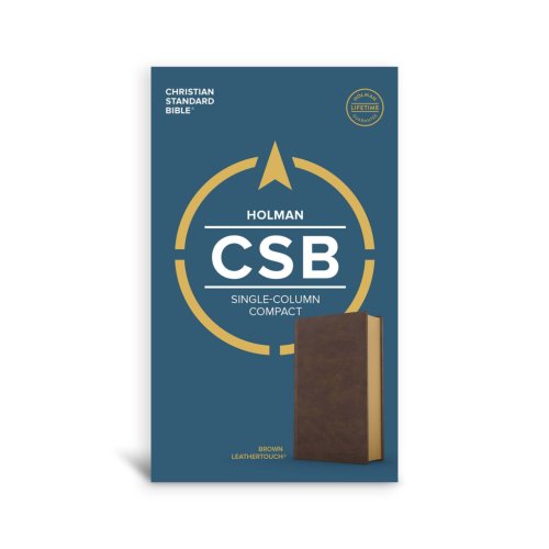 CSB Single-Column Compact Bible, Brown LeatherTouch