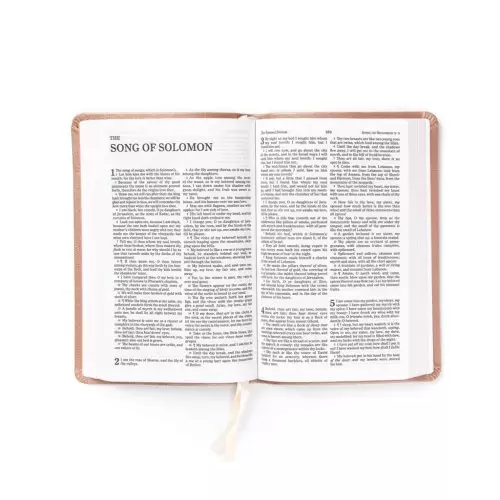 KJV Personal Size Bible, Rose Gold LeatherTouch