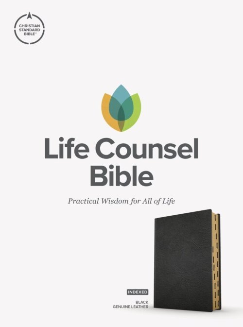 CSB Life Counsel Bible, Genuine Leather, Black, Indexed