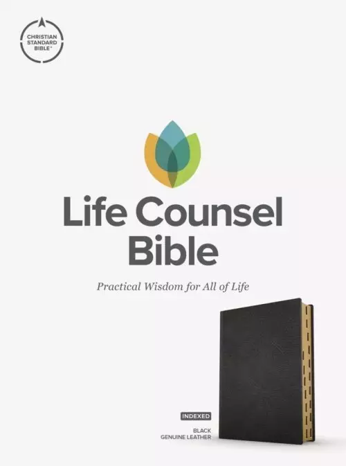 CSB Life Counsel Bible, Genuine Leather, Black, Indexed