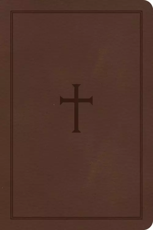 CSB Large Print Compact Reference Bible, Brown Leathertouch