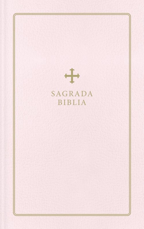 Biblia Católica, Regalos y Ceremonias, Piel reciclada, Rosado, Comfort Print